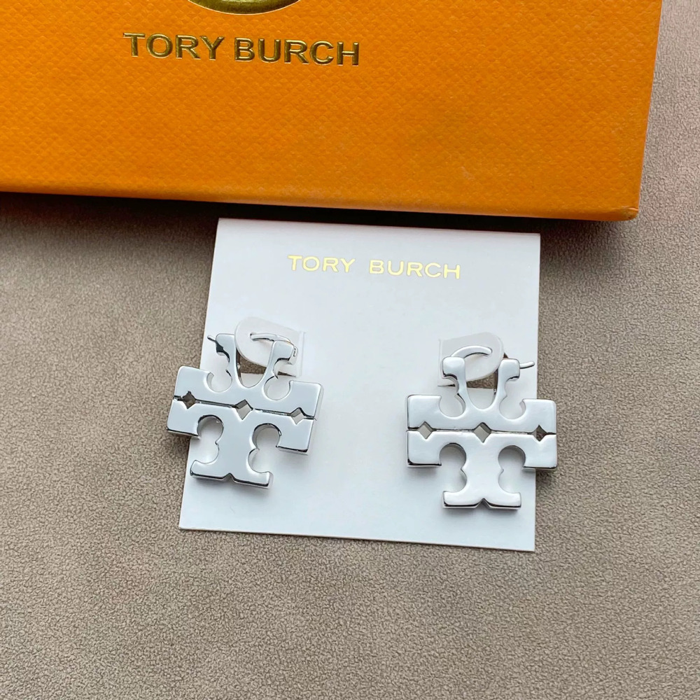 Tory Burch Letter Earrings Polished Tiny for - Picture 2 of 7